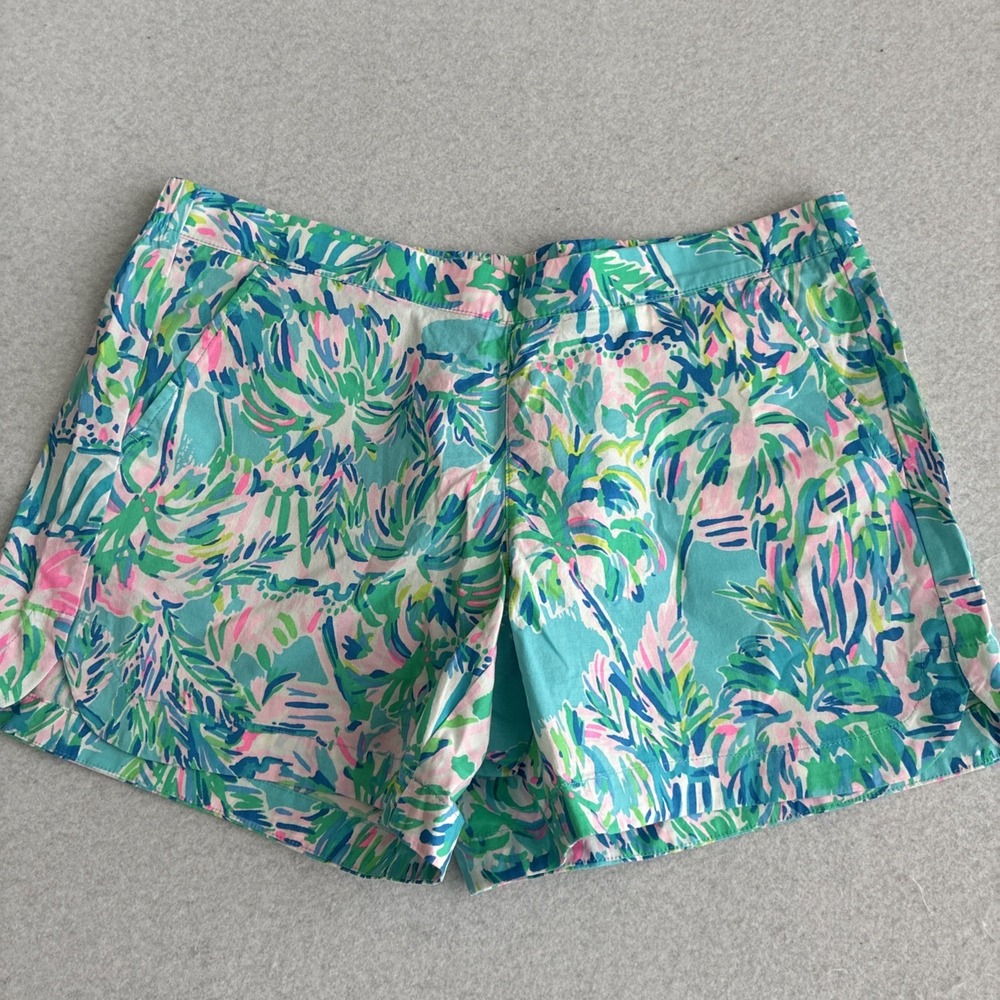 Lilly Pulitzer Ocean View Shorts Macaw Blues Sweet Escape Medium Tropical Beach